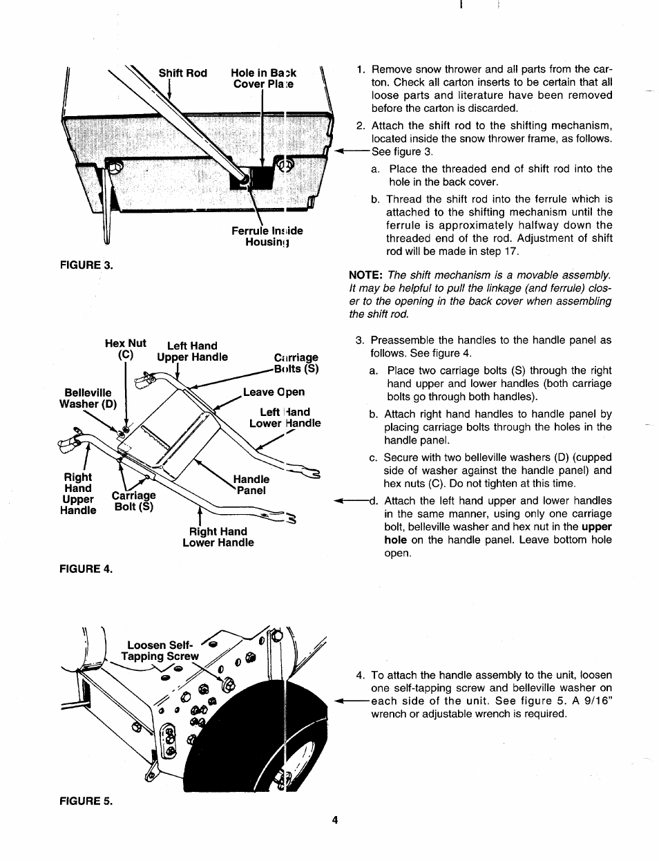 Leave open, Left i-land lower handle | MTD 312-980I000 User Manual | Page 4 / 28