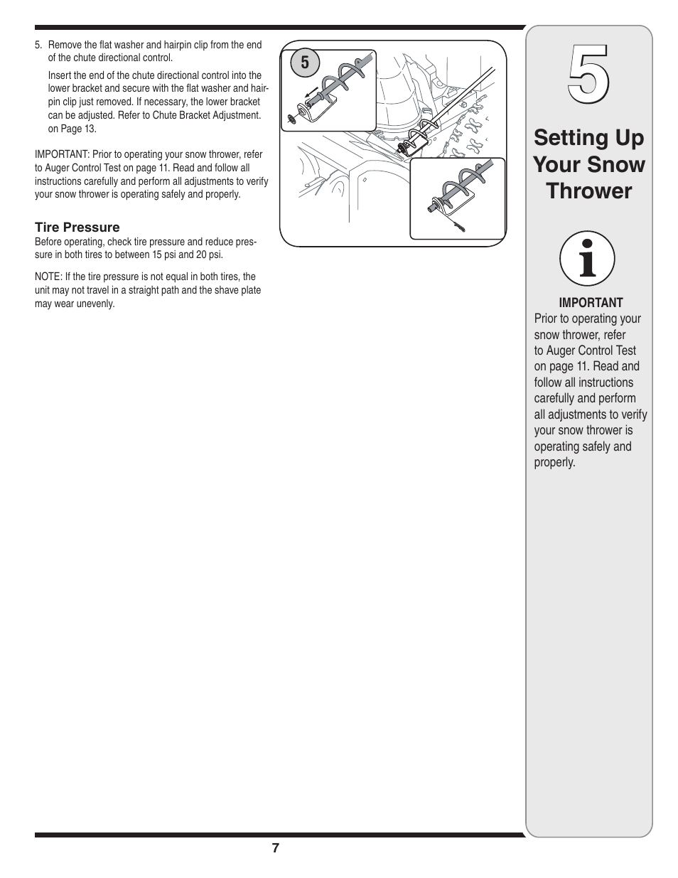 Setting up your snow thrower | MTD D Style User Manual | Page 7 / 28