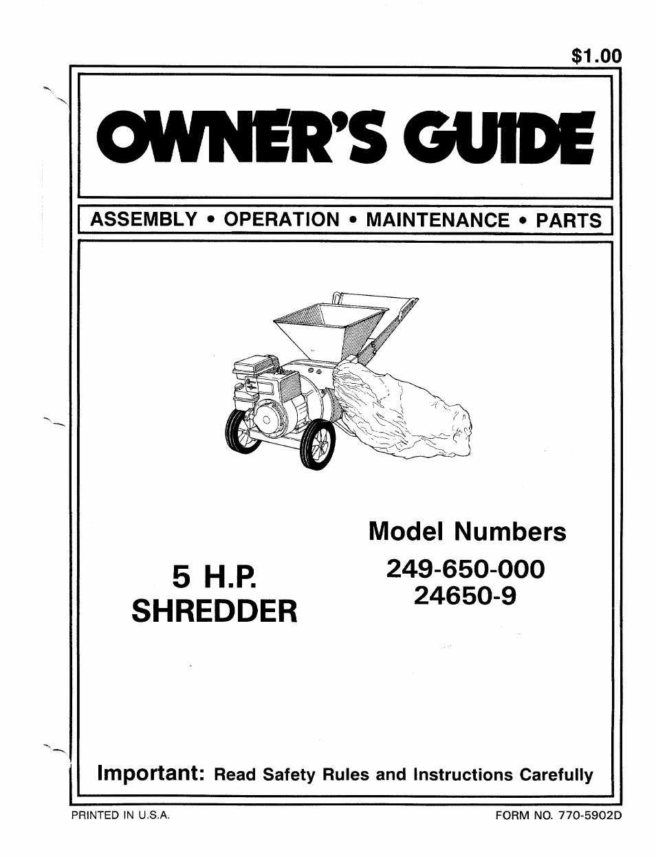 MTD 24650-9 User Manual | 16 pages