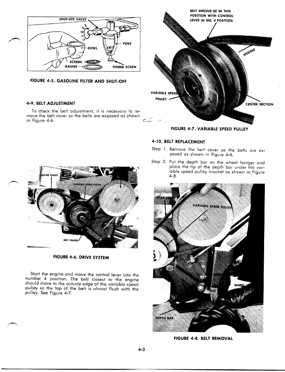 9. belt adjustment, 10. belt replacement | MTD 1850 User Manual | Page 13 / 23