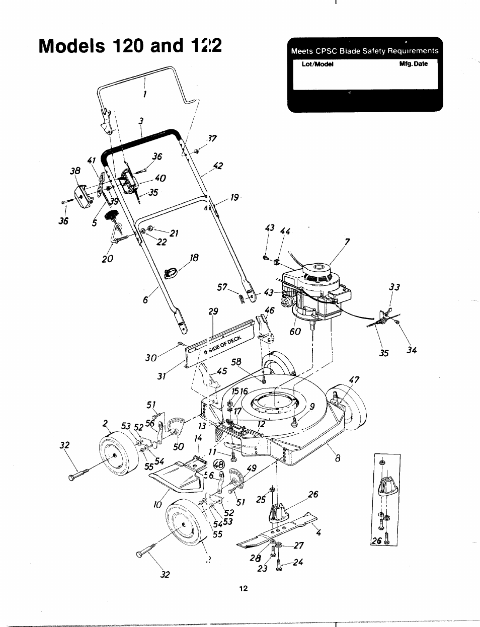 Models 120 and 122 | MTD 113-120A User Manual | Page 12 / 14