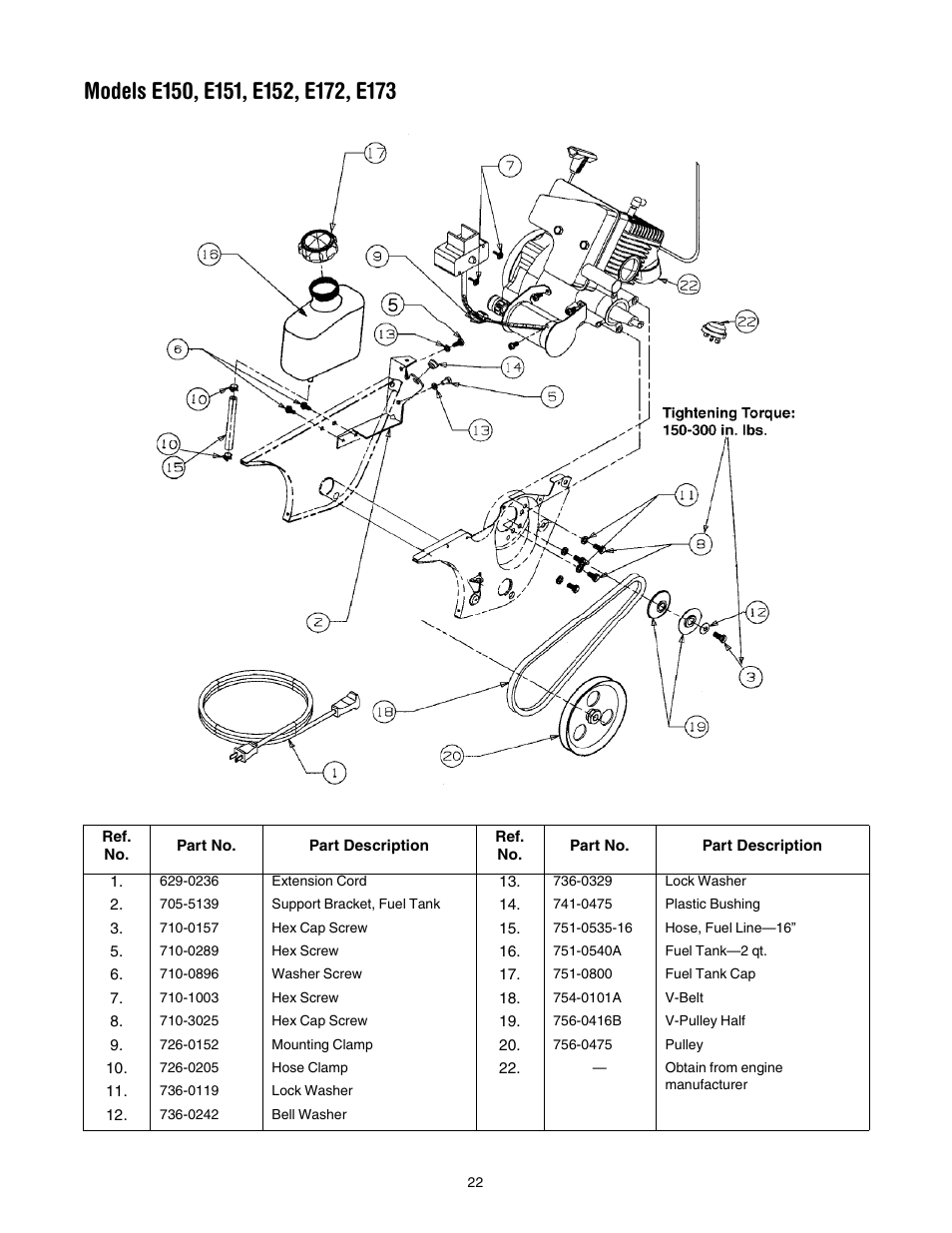 MTD E173 User Manual | Page 22 / 24