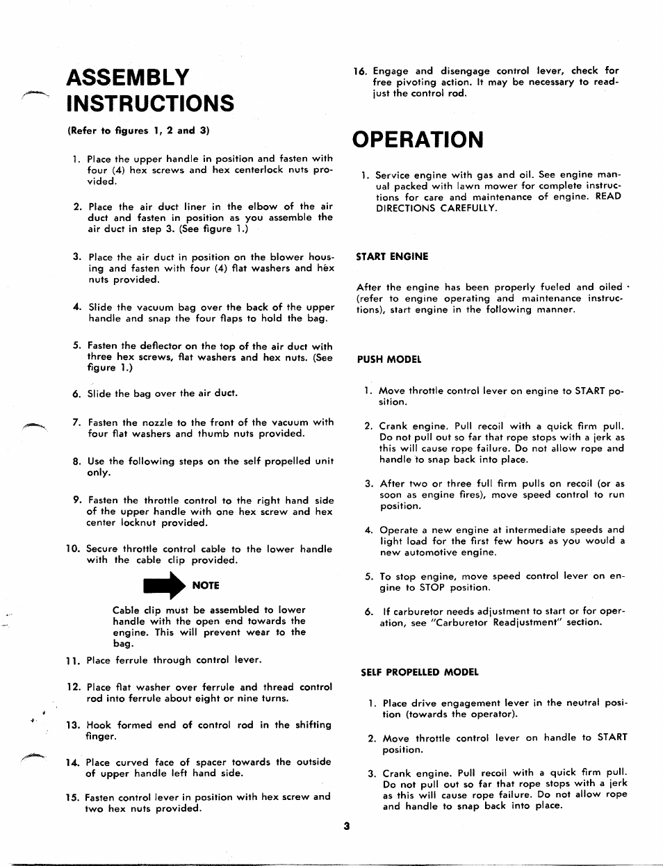 Assembly, Instructions, Operation | Assembly instructions | MTD 247-680-300 User Manual | Page 3 / 12