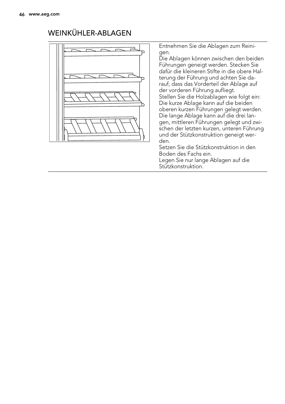 Weinkühler-ablagen | AEG S92500CNM0 User Manual | Page 46 / 92