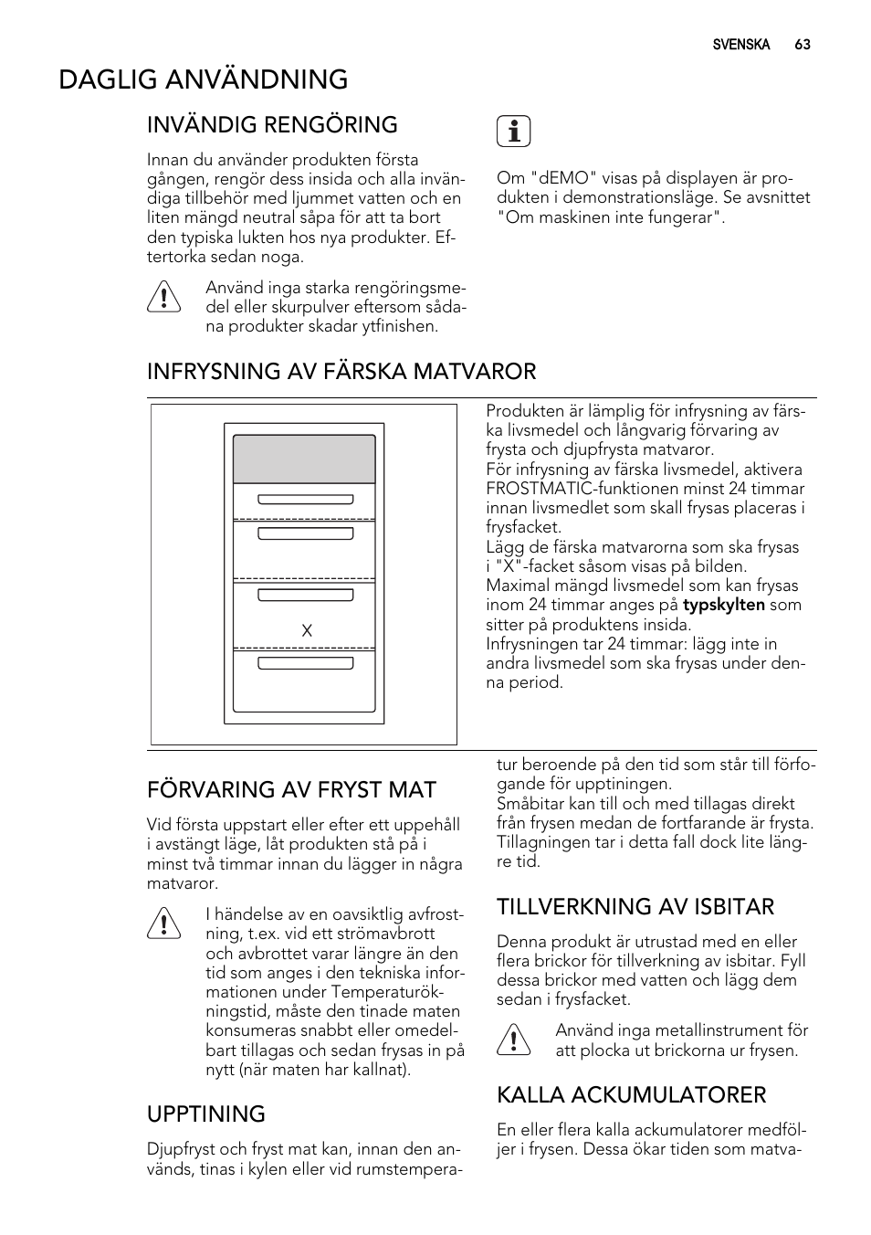 Daglig användning | AEG S92500CNM0 User Manual | Page 63 / 92