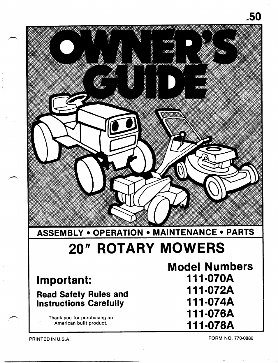 MTD 111-070A User Manual | 18 pages