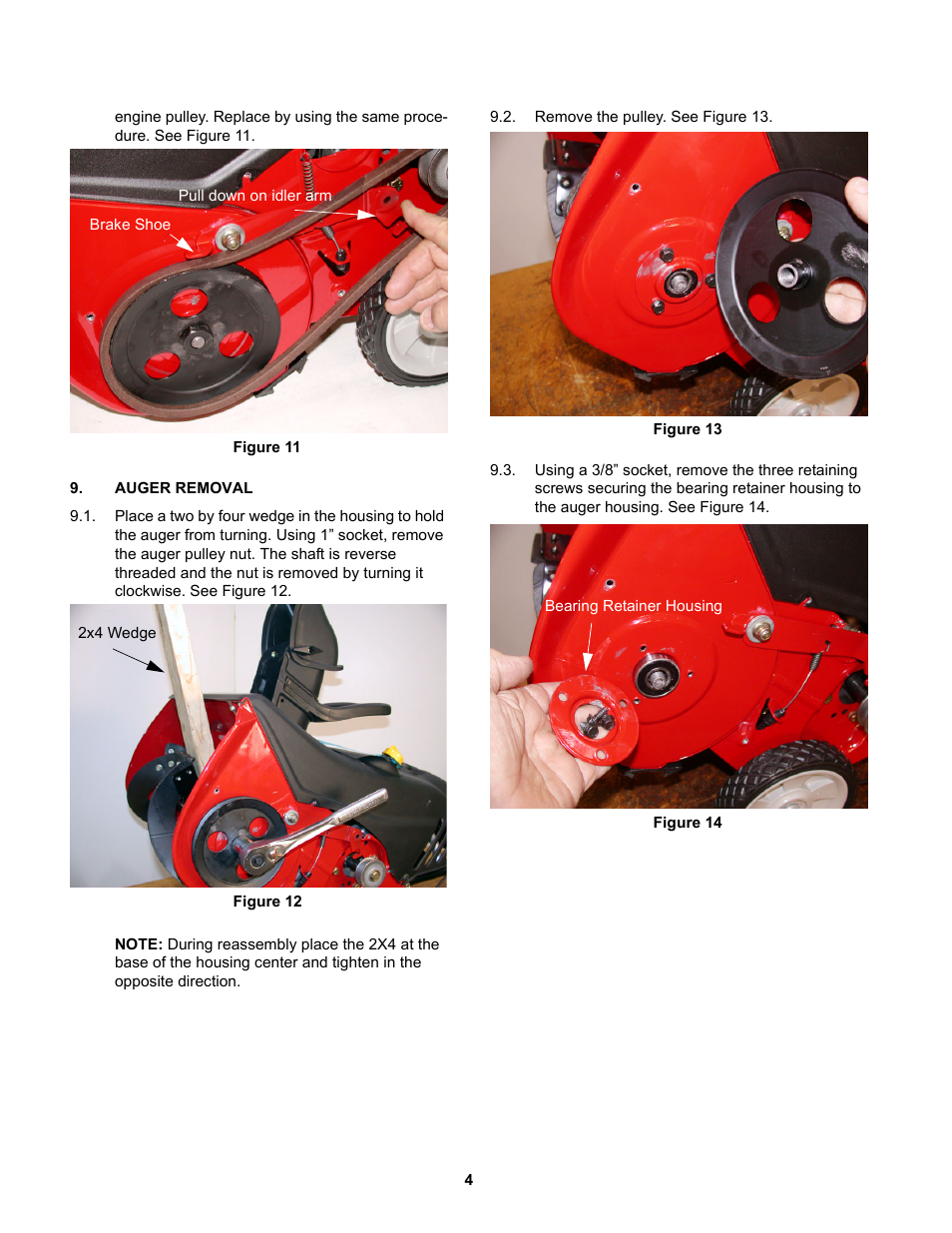 Auger removal | MTD 31AS2B5 User Manual | Page 8 / 13