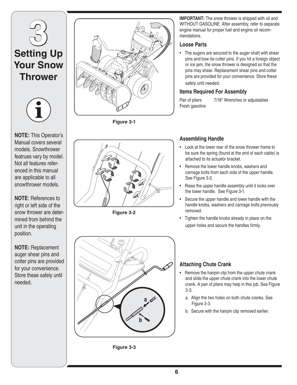 Setting up your snow thrower | MTD 769-04179 User Manual | Page 6 / 56