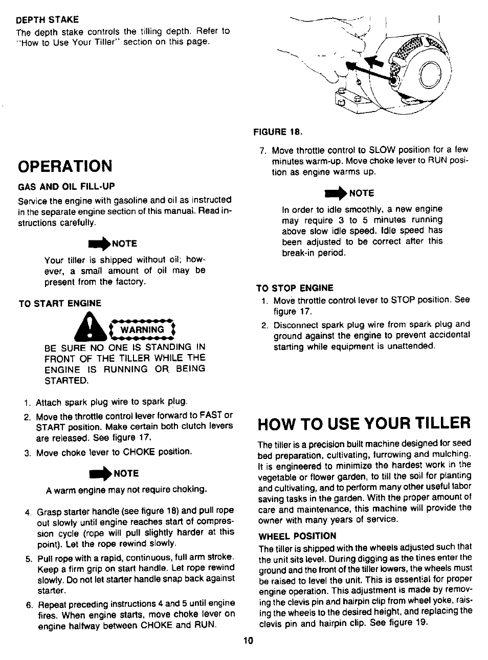 Operation, How to use your tiller | MTD 94-2105-B User Manual | Page 10 / 32