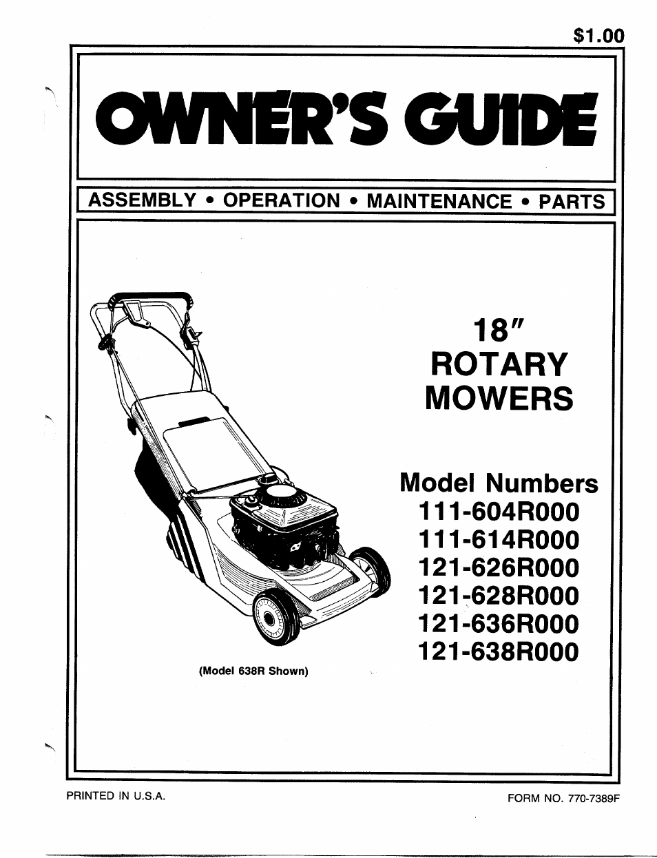 MTD 111-614R000 User Manual | 16 pages