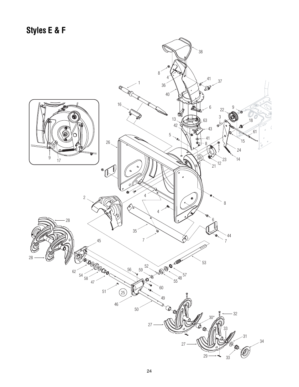 Styles e & f | MTD 6FE User Manual | Page 24 / 28