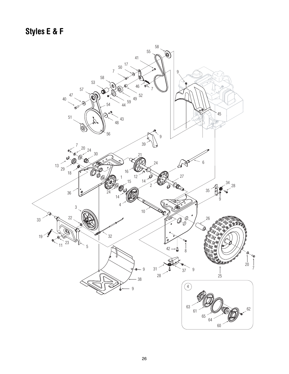 Styles e & f | MTD 6FE User Manual | Page 26 / 28