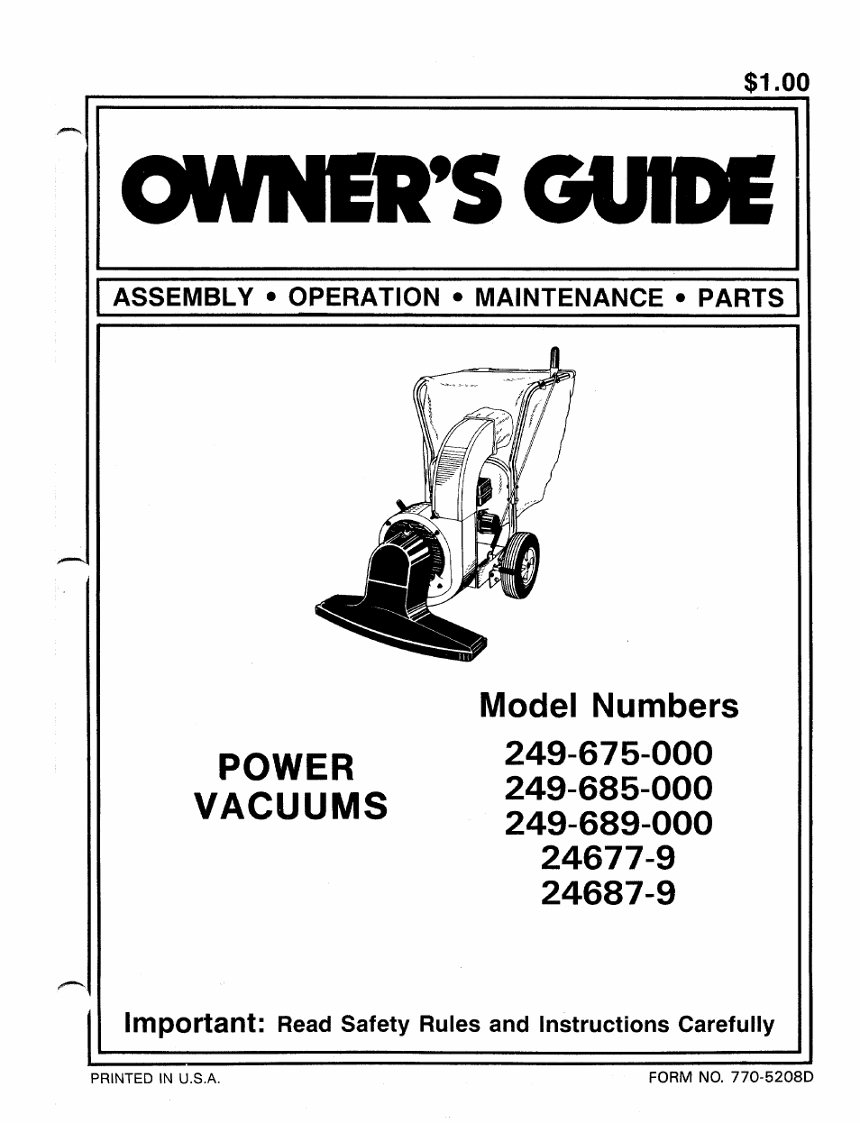 MTD 249-689-000 User Manual | 16 pages