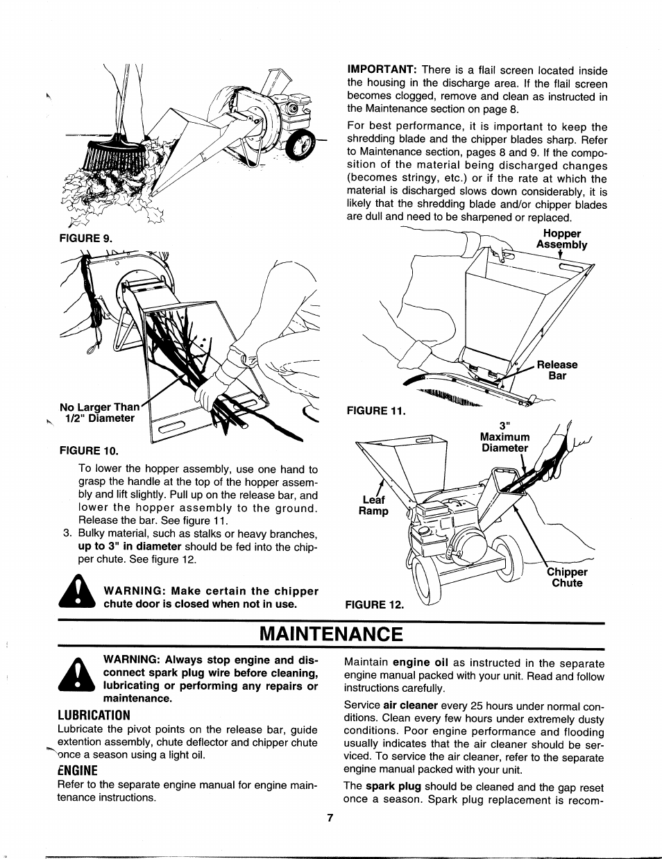 Maintenance, Lubrication, Engine | MTD 242-645-000 User Manual | Page 7 / 12