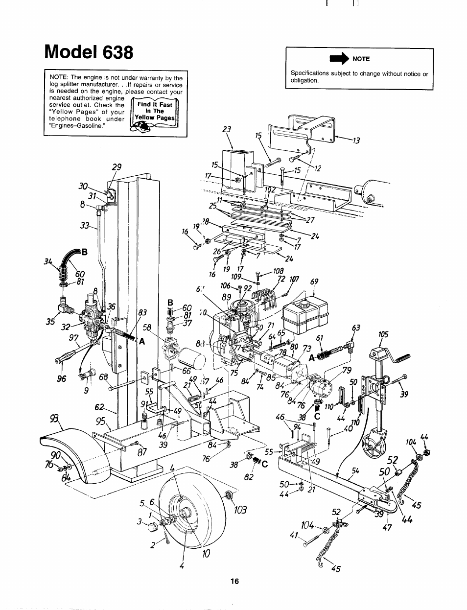 Model 638 | MTD 243-638-000 User Manual | Page 16 / 20