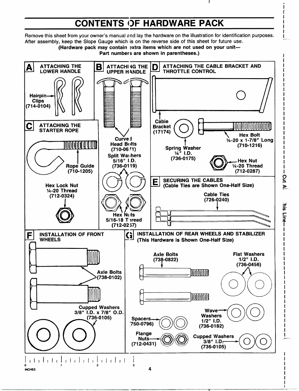 Contents of hardware pack | MTD 111-508R000 User Manual | Page 4 / 16