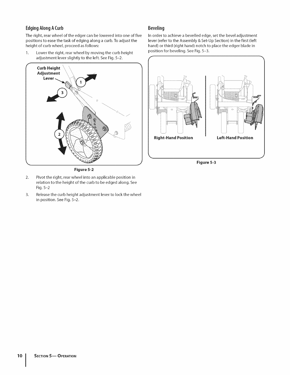 Edging along a curb, Beveling | MTD 550 User Manual | Page 10 / 36