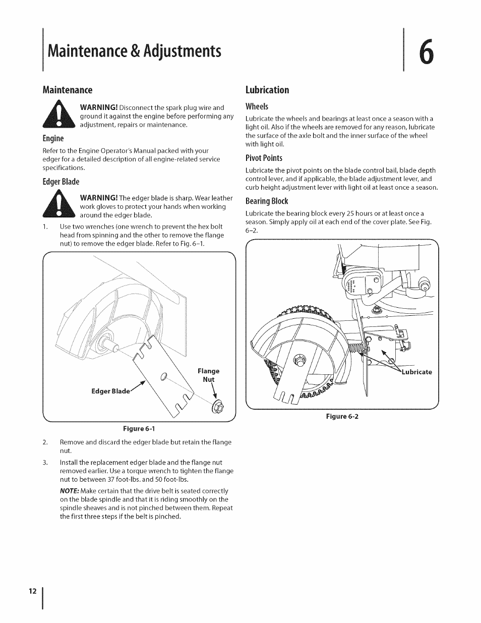 Maintenance & adjustments, Lubrication | MTD 550 User Manual | Page 12 / 36