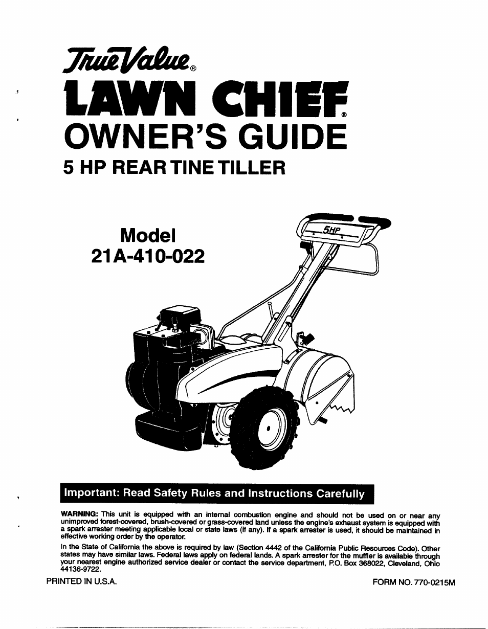 MTD 21A-410-022 User Manual | 12 pages