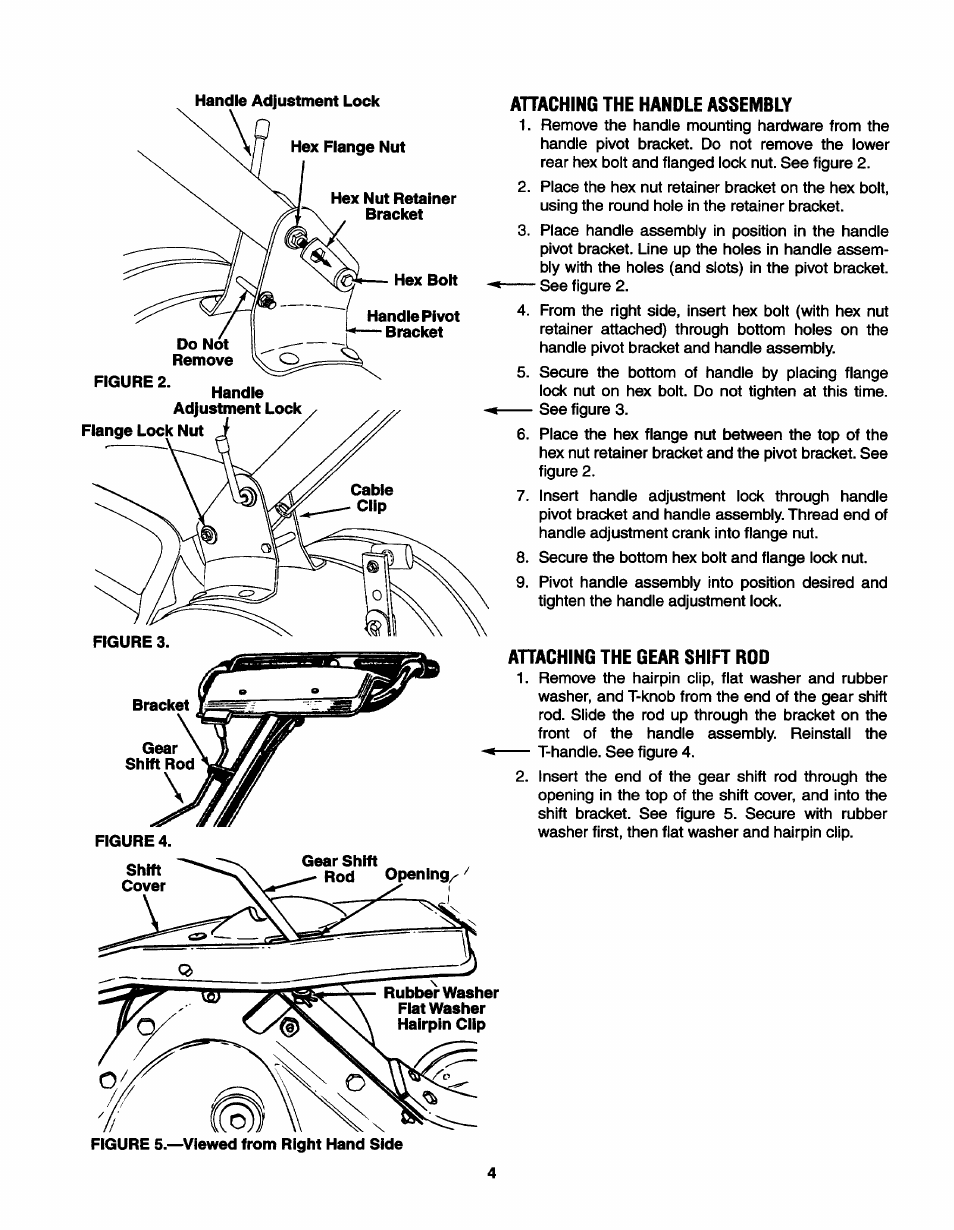 Ahaching the handle assembly, Ahaching the gear shift rod | MTD 21A-410-022 User Manual | Page 4 / 12