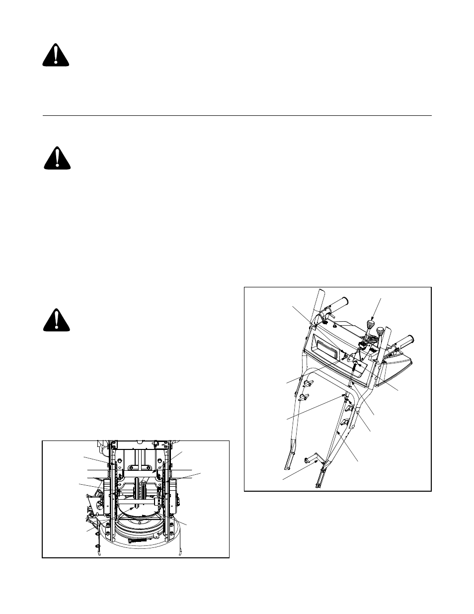 Chute assembly adjustment, Traction control adjustment, Shift rod adjustment | MTD 31AH5Q3G401 User Manual | Page 10 / 28