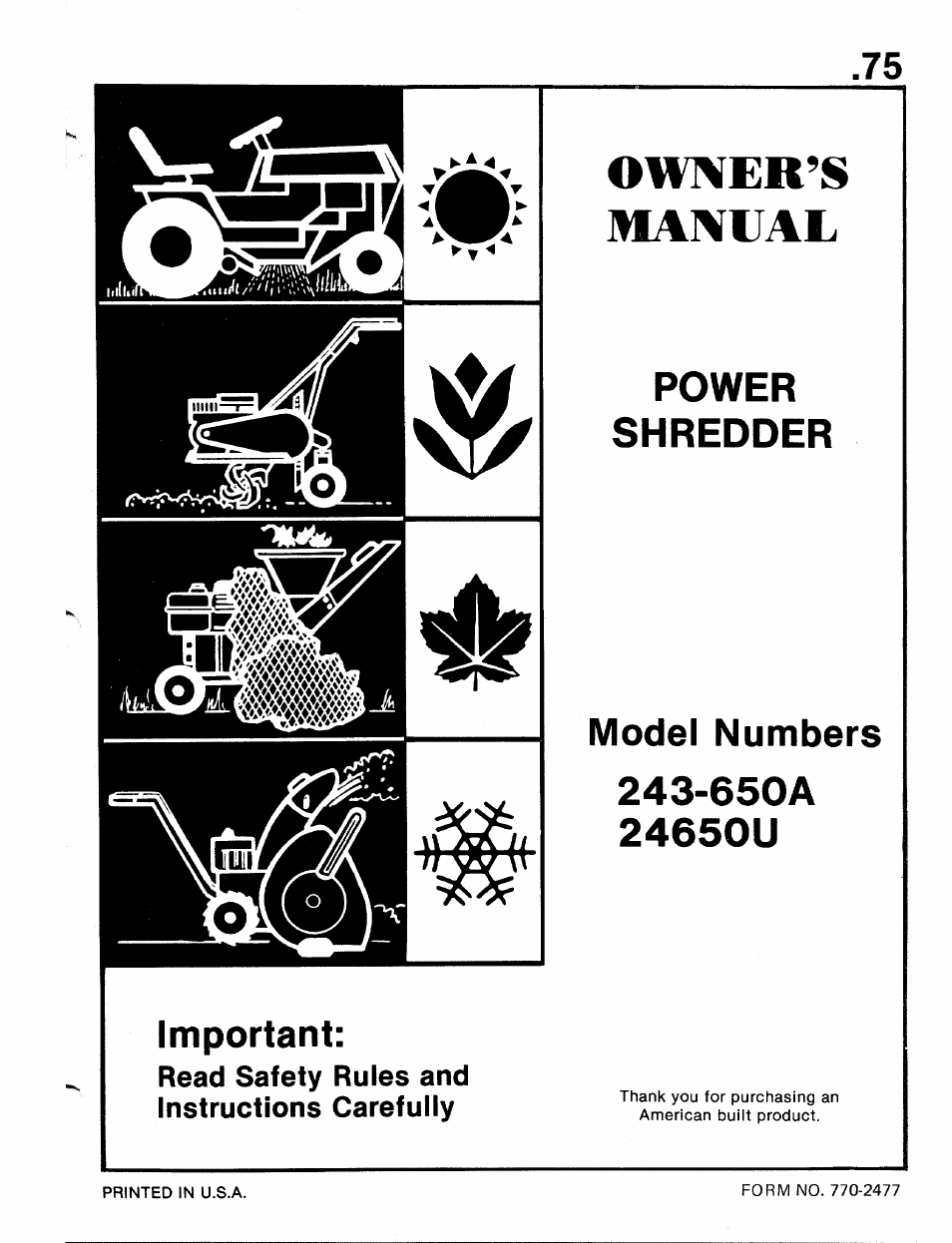 MTD 243-650A User Manual | 12 pages