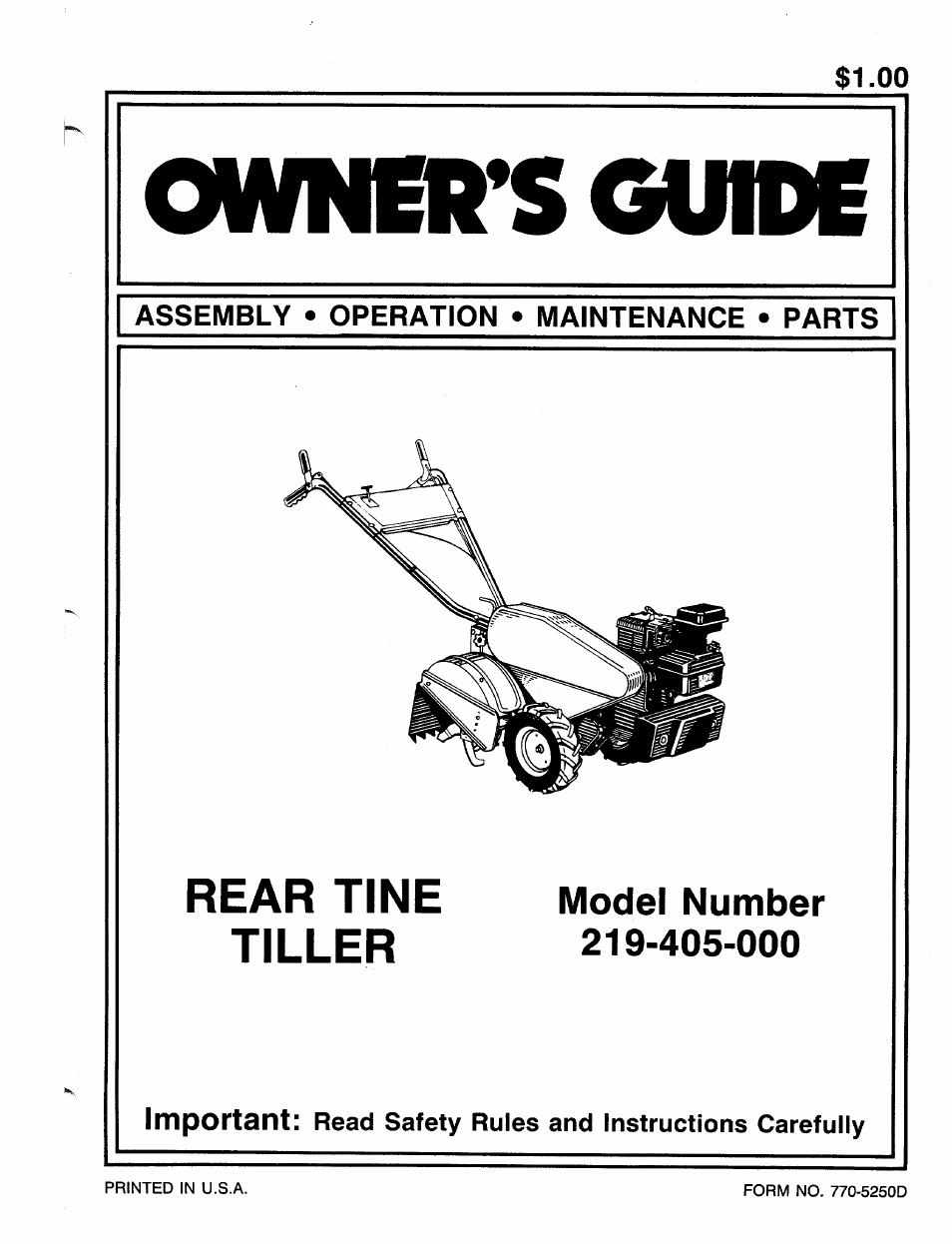 MTD 219-405-000 User Manual | 24 pages