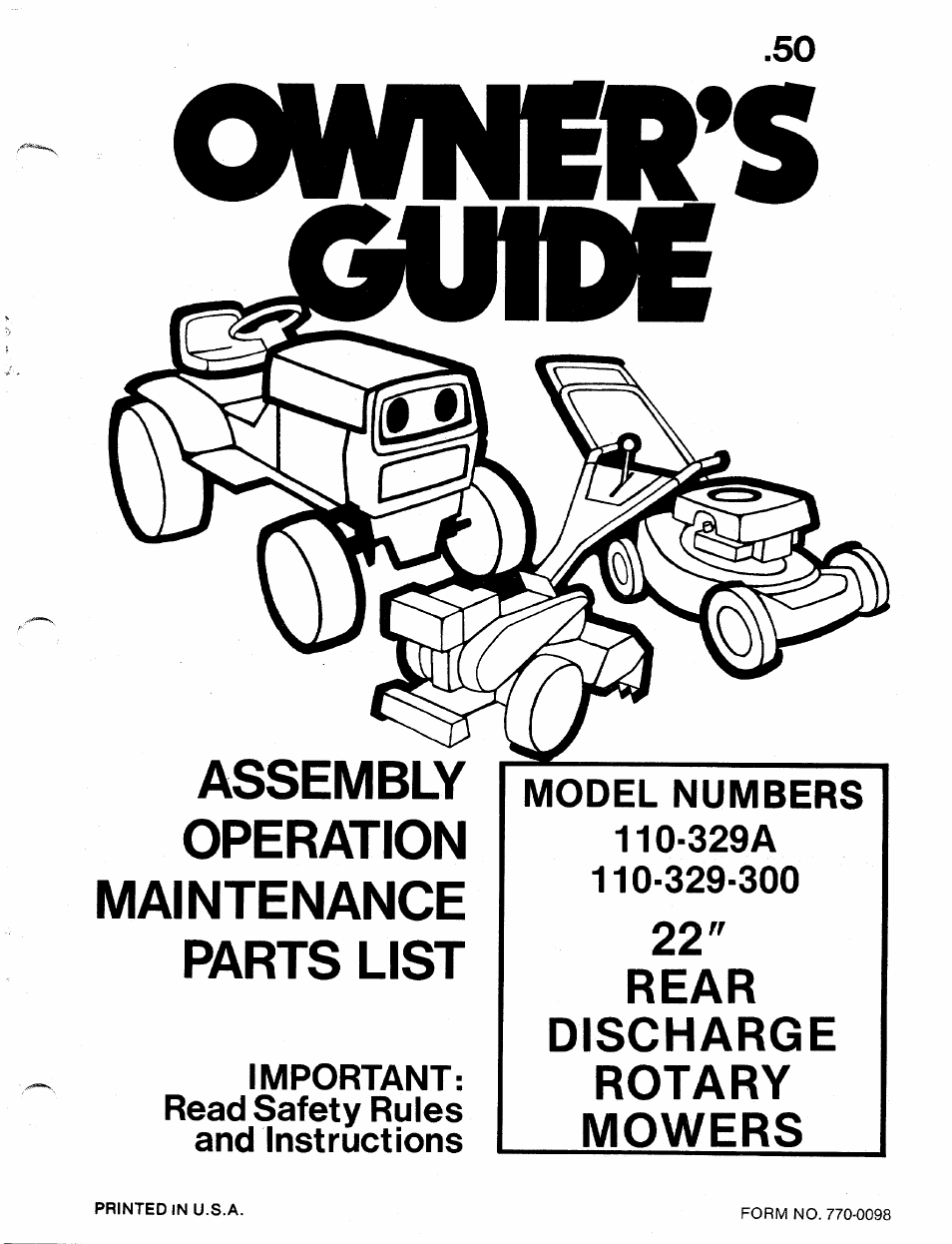 MTD 110-329A User Manual | 17 pages