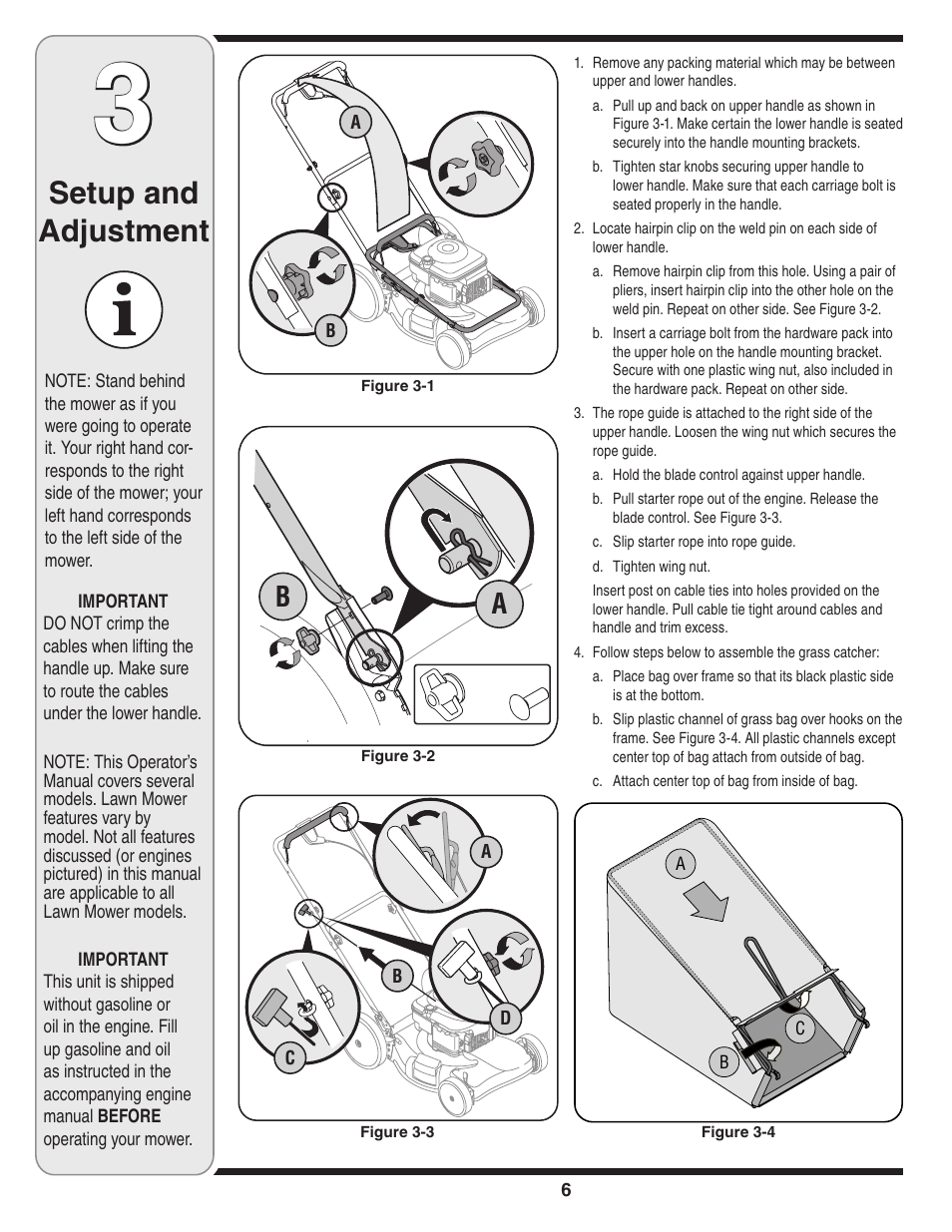 Setup and adjustment | MTD V560 User Manual | Page 6 / 20
