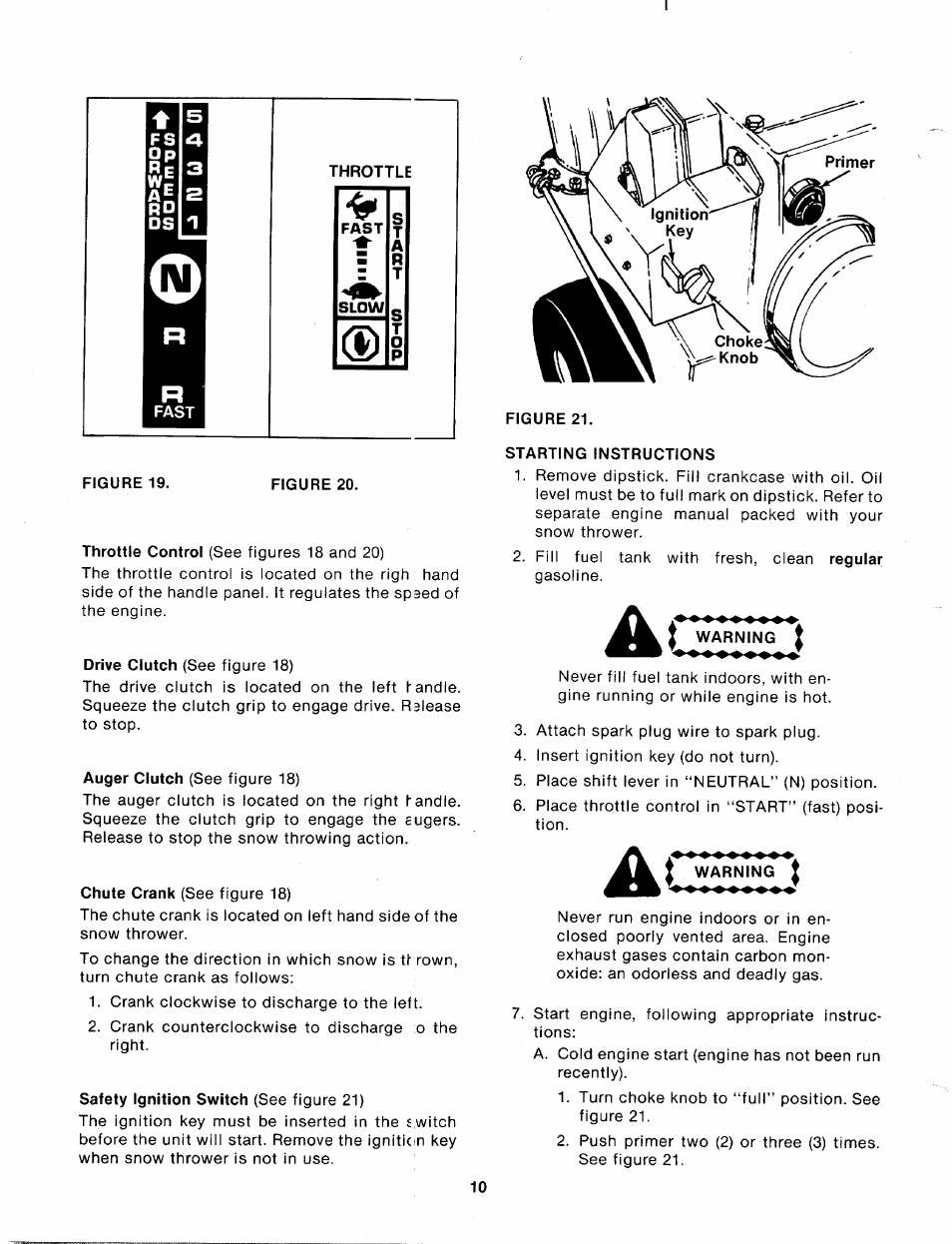 Figure 20, Starting instructions | MTD 315-860-000 User Manual | Page 10 / 32