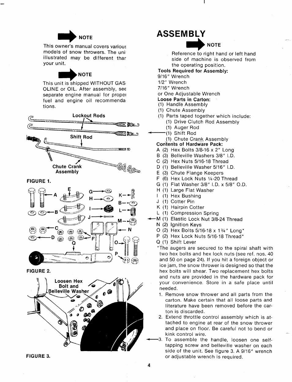 Note, Assembly | MTD 315-860-000 User Manual | Page 4 / 32