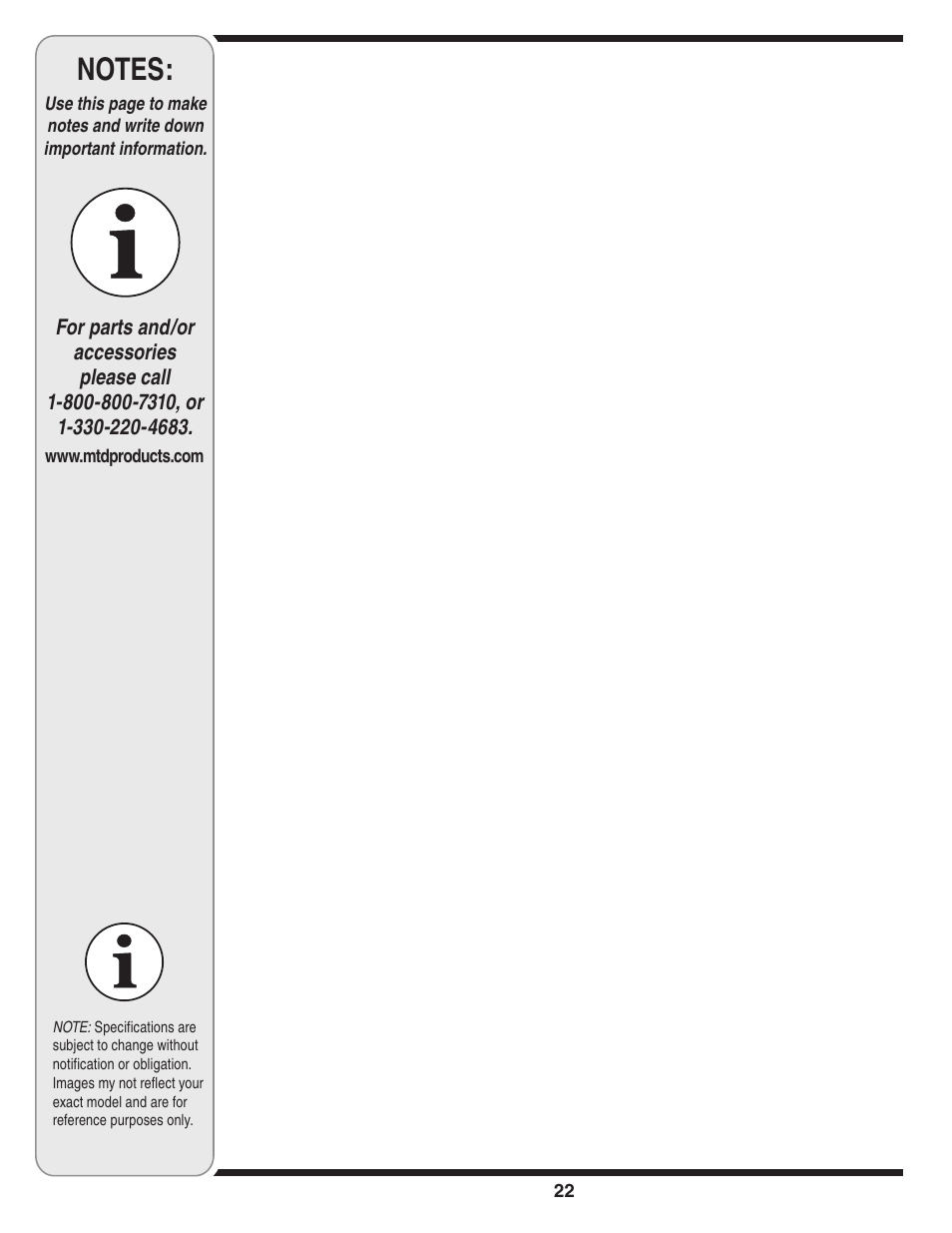 MTD 450 User Manual | Page 22 / 24