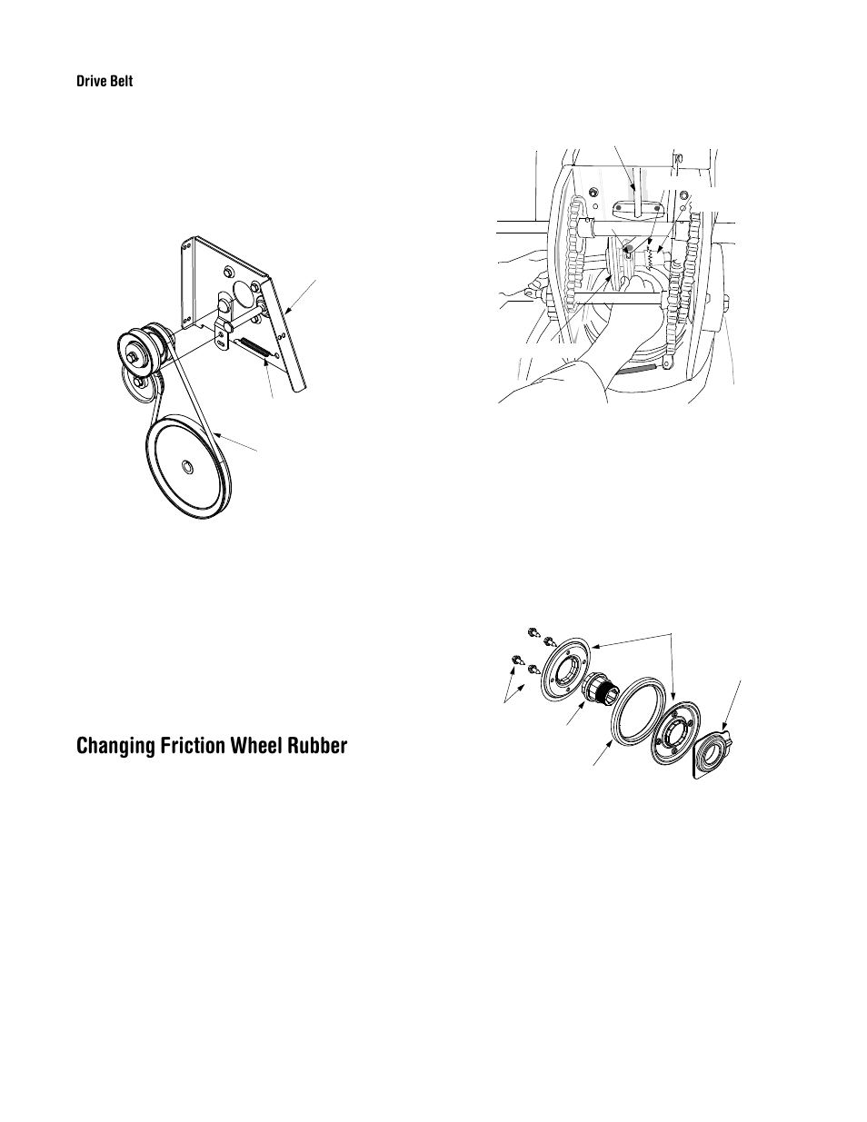 Changing friction wheel rubber | MTD 31AE993I401 User Manual | Page 16 / 28