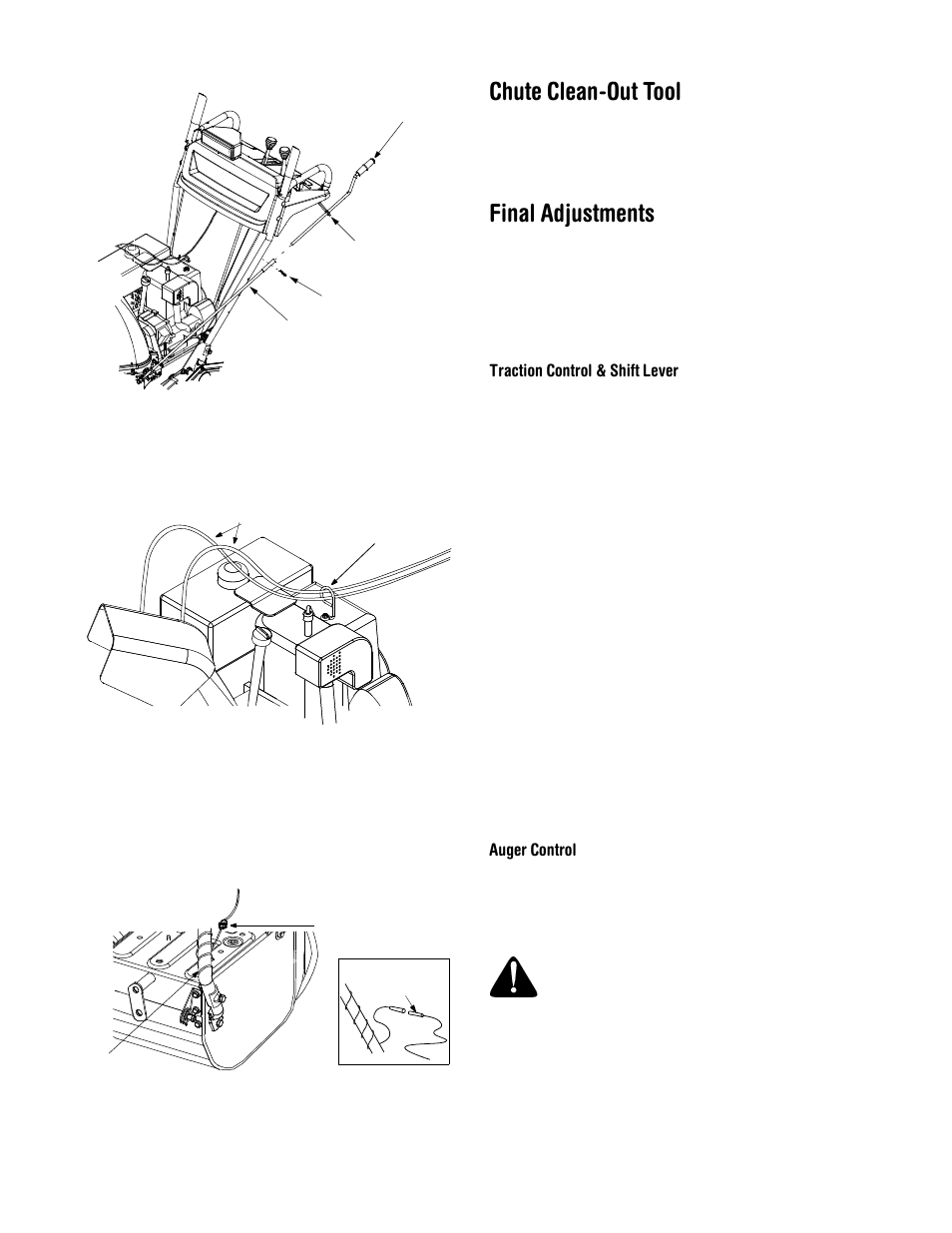 Chute clean-out tool, Final adjustments | MTD 31AE993I401 User Manual | Page 6 / 28