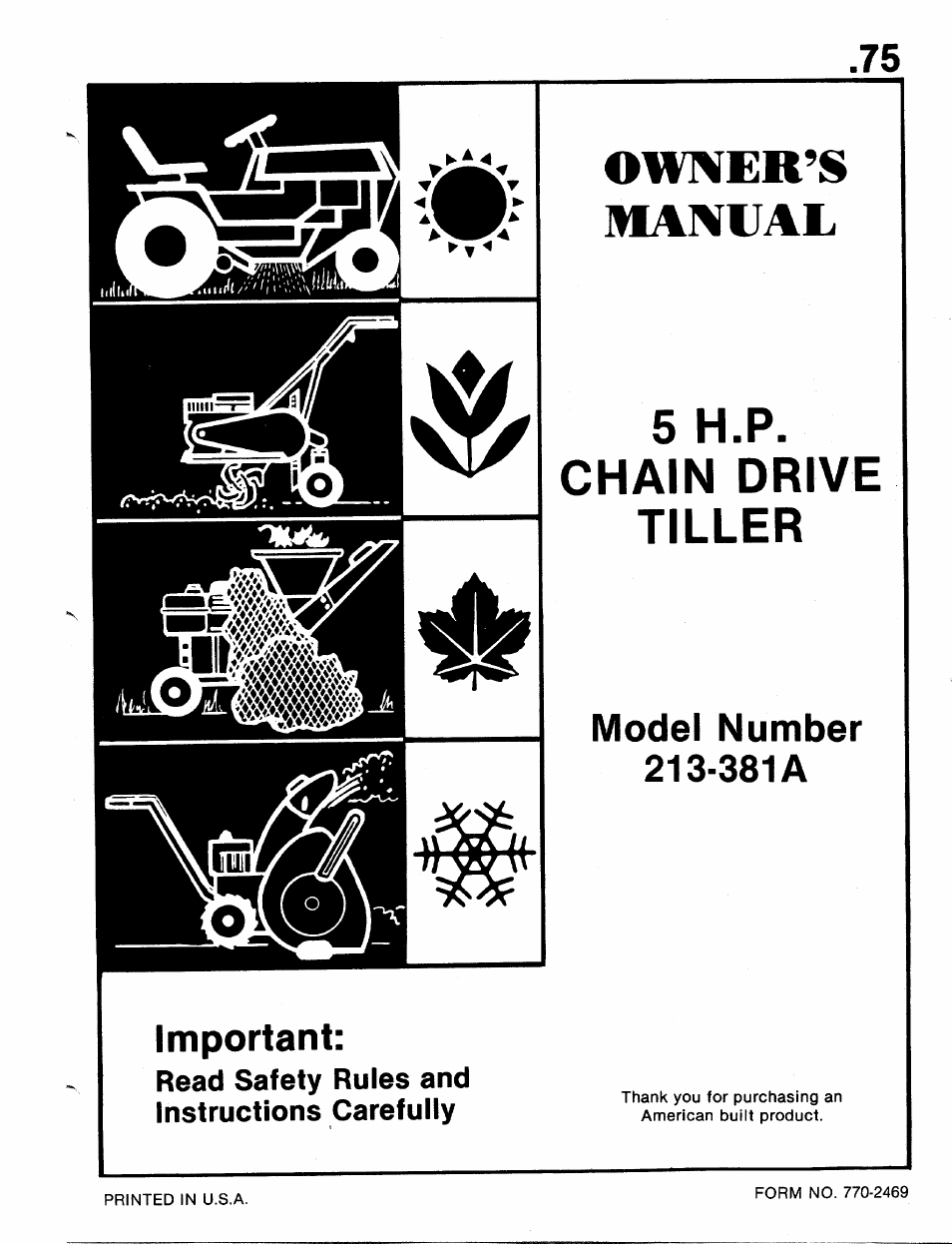 MTD 213-381A User Manual | 20 pages