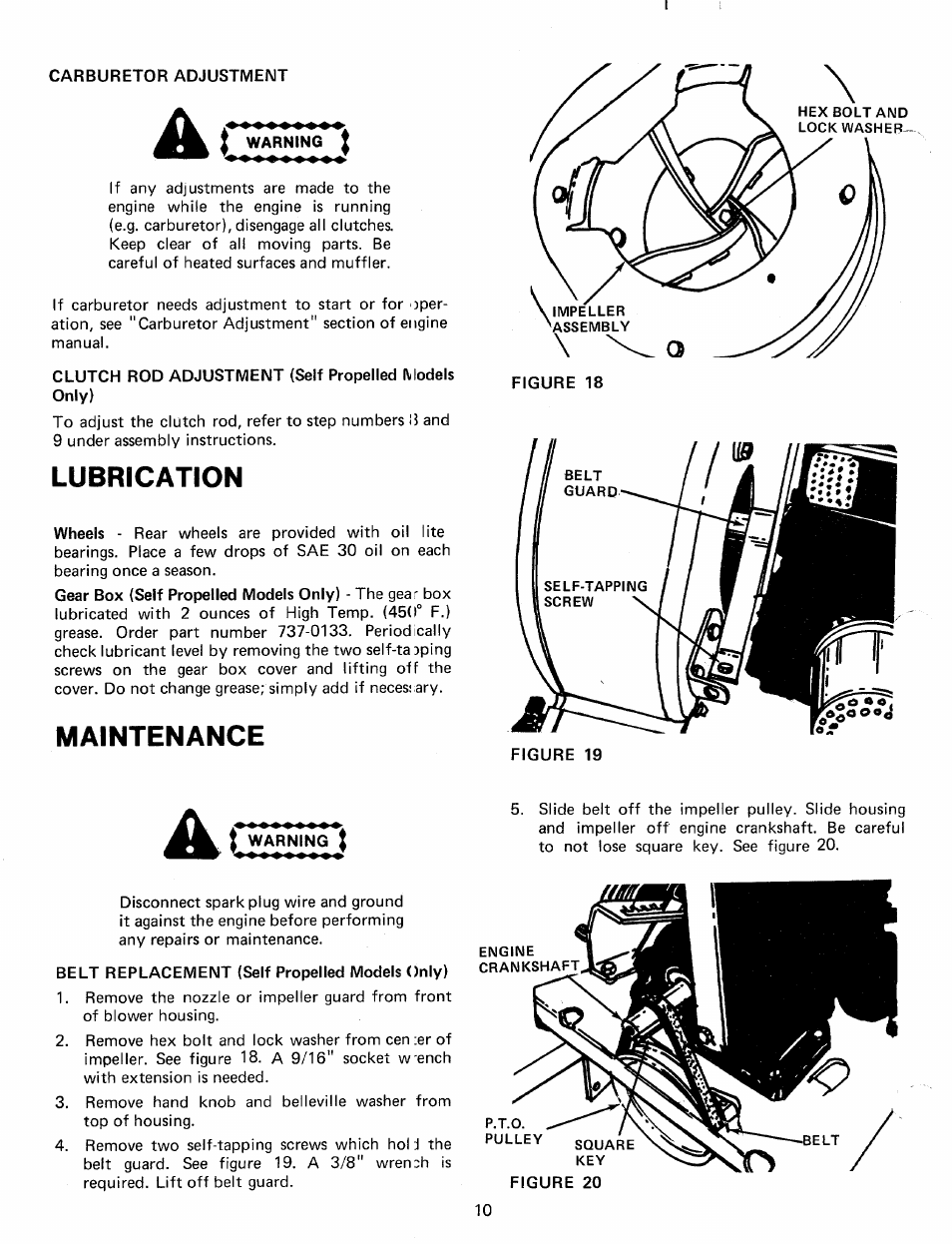 Lubrication, Maintenance | MTD 24687S User Manual | Page 10 / 16