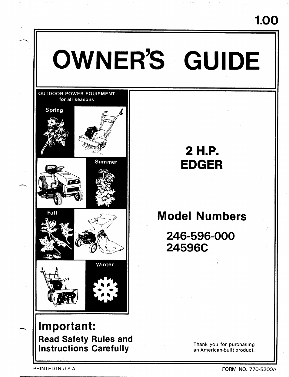 MTD 246-596-000 User Manual | 12 pages