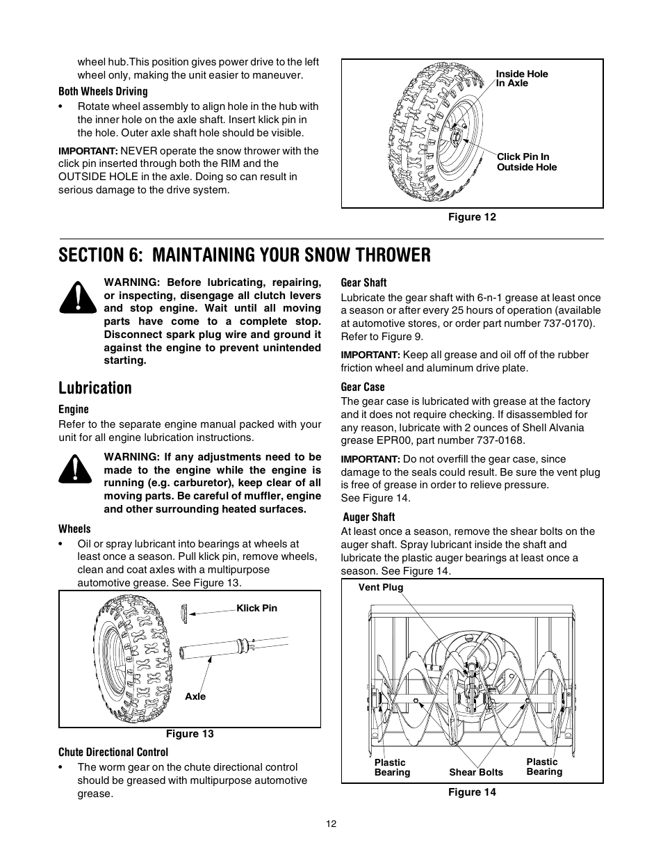 Lubrication | MTD 643 User Manual | Page 12 / 28