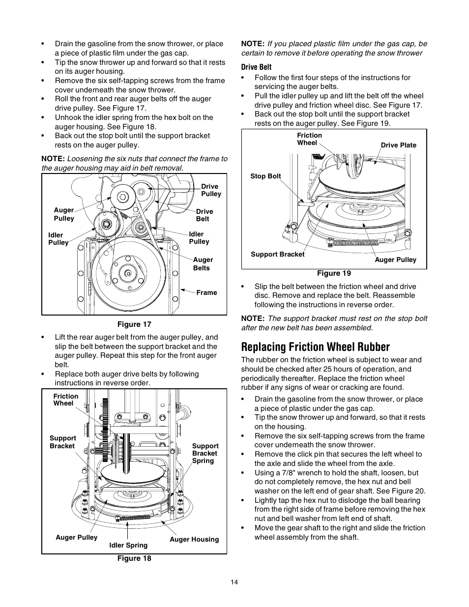 Replacing friction wheel rubber | MTD 643 User Manual | Page 14 / 28