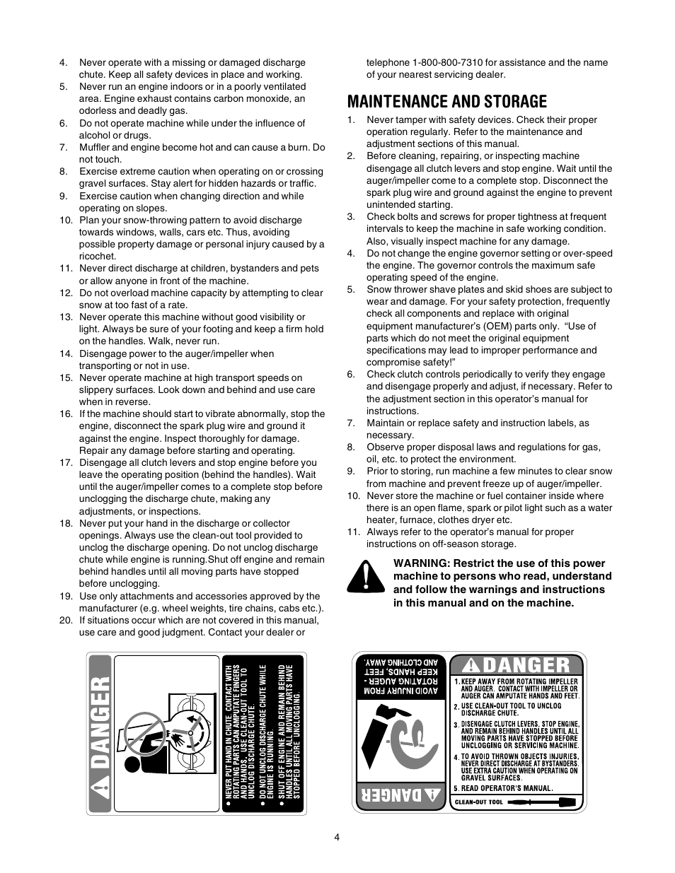 Maintenance and storage | MTD 643 User Manual | Page 4 / 28