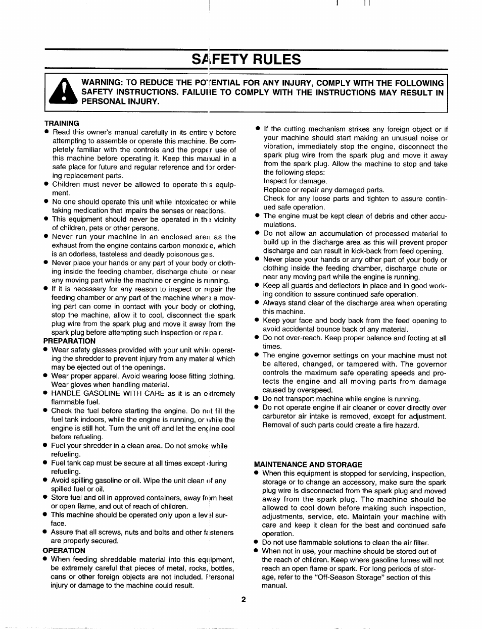 S/fety rules | MTD 243-645A000 User Manual | Page 2 / 12