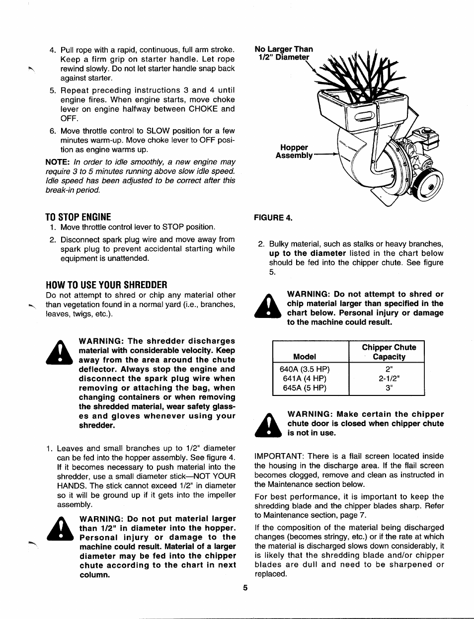 To stop engine, How to use your shredder | MTD 243-645A000 User Manual | Page 5 / 12