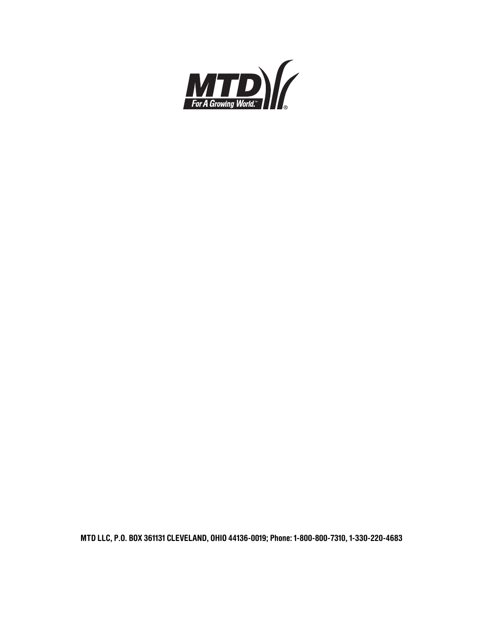 Manufacturer’s limited warranty for | MTD 330 Series User Manual | Page 16 / 16