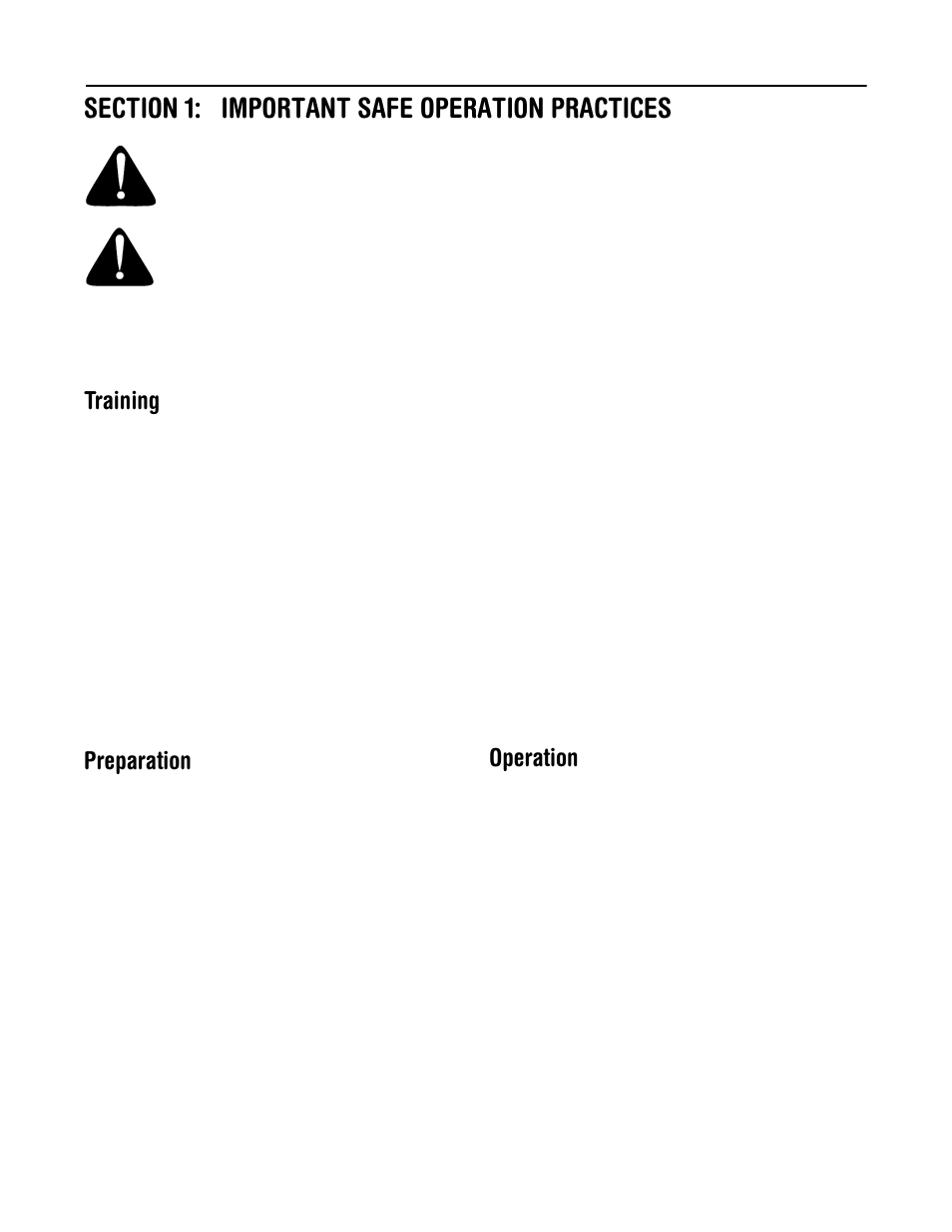 Training, Preparation, Operation | MTD 330 Series User Manual | Page 3 / 16