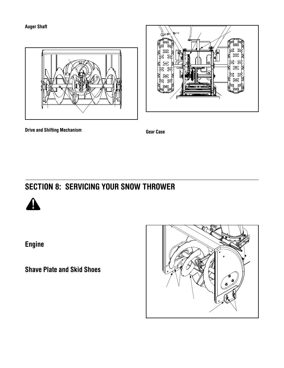 Engine, Shave plate and skid shoes | MTD 614E User Manual | Page 18 / 32