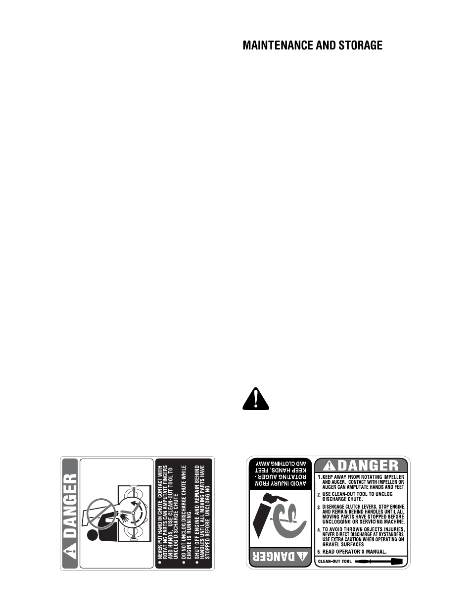 Maintenance and storage, Warning | MTD 614E User Manual | Page 4 / 32