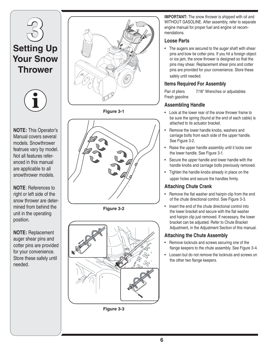 Setting up your snow thrower | MTD 769-04095 User Manual | Page 6 / 56