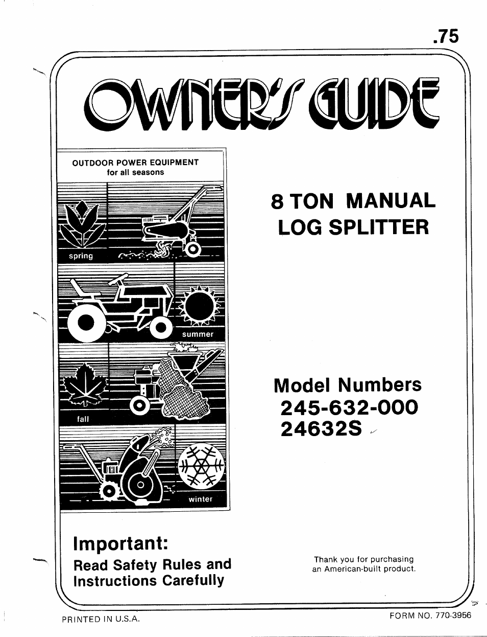 MTD 24632S User Manual | 12 pages