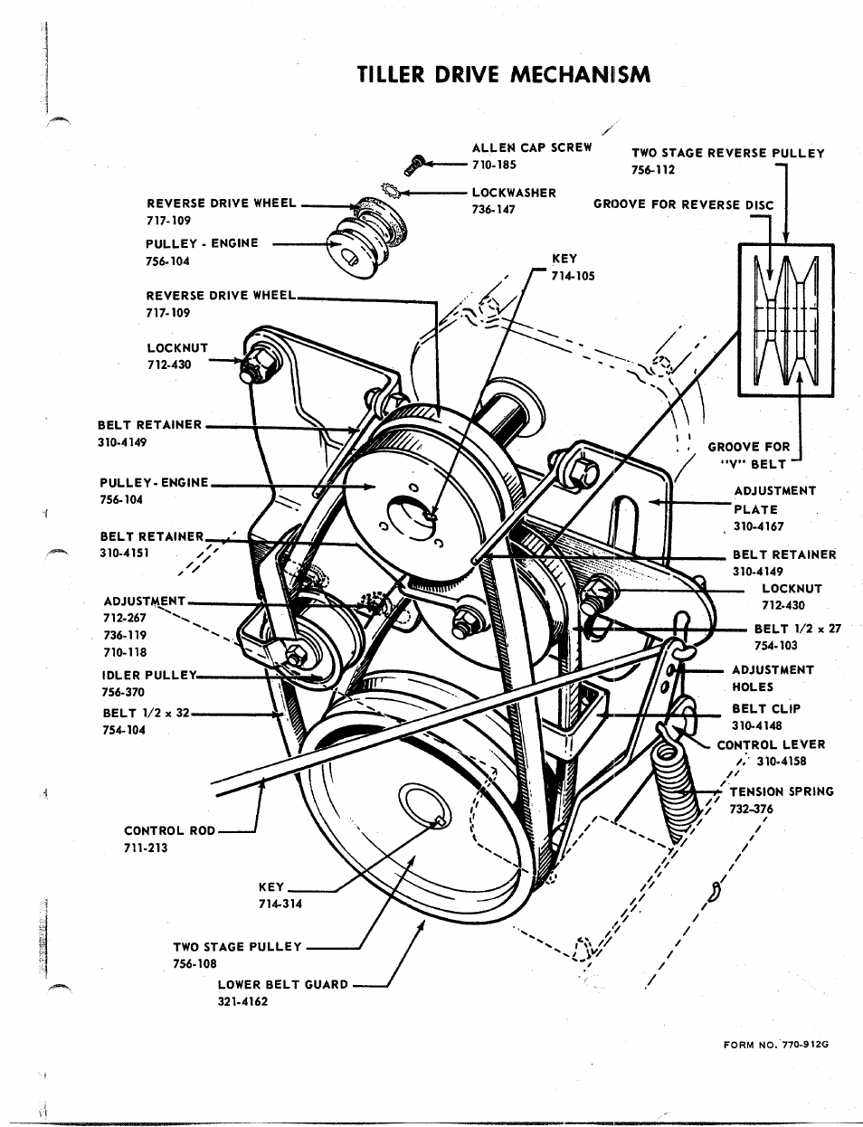Tiller drive mechanism | MTD 217-300 User Manual | Page 7 / 8