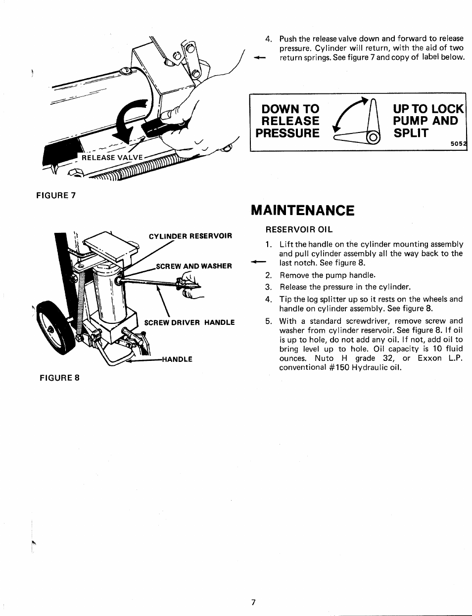 Maintenance, Down to | MTD 246-632-000 User Manual | Page 7 / 10